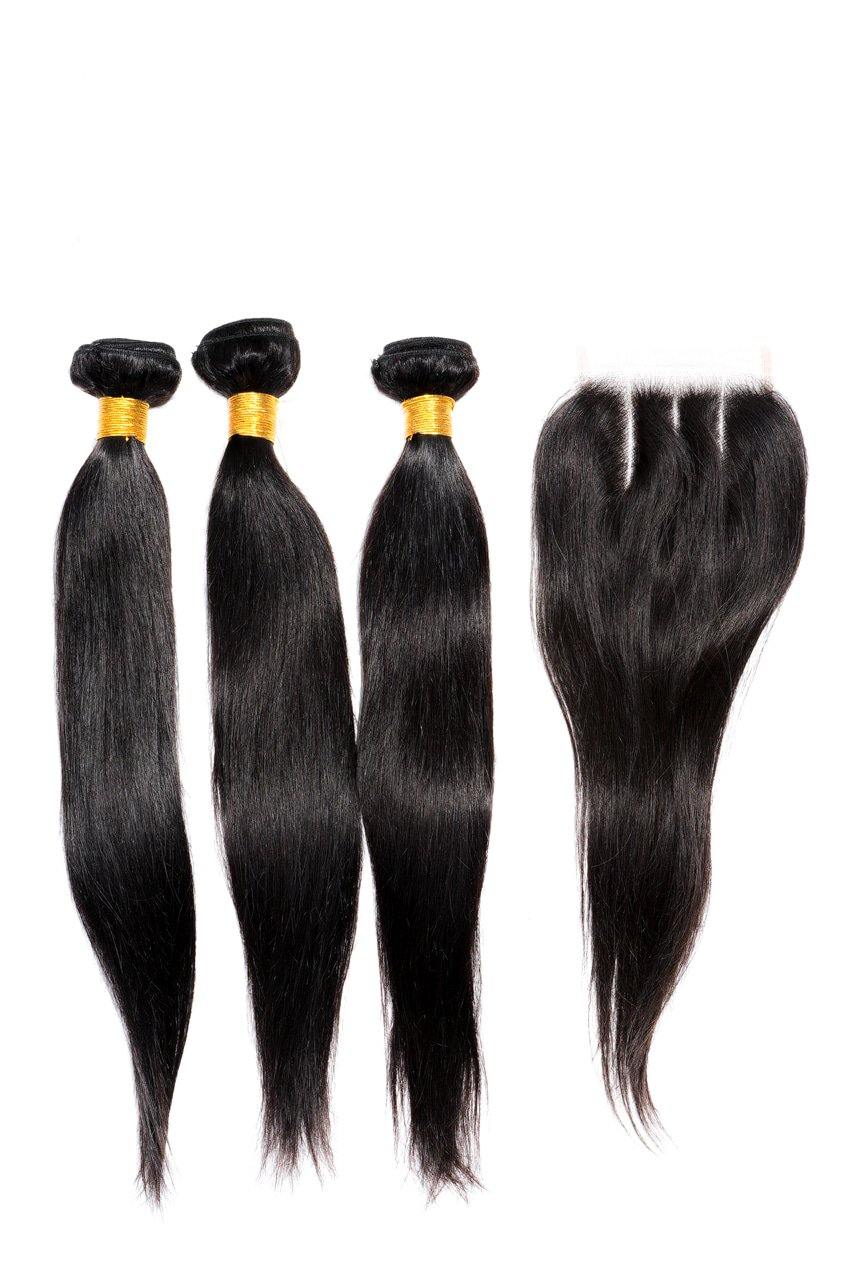 18" Peruvian 9A Bundles X 3 & 12" Closure Combo - StyleDiva