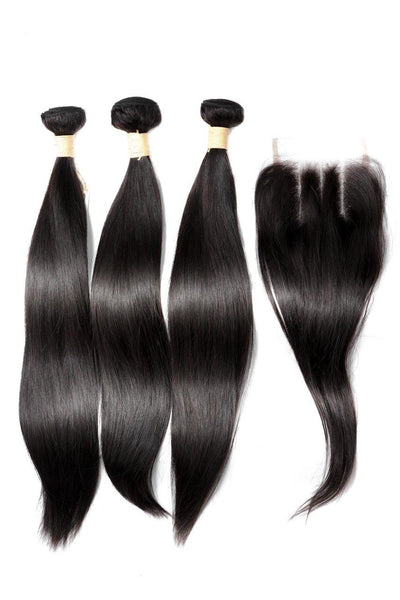 20" Brazilian 9A Bundles X 3 & 14" Closure Combo